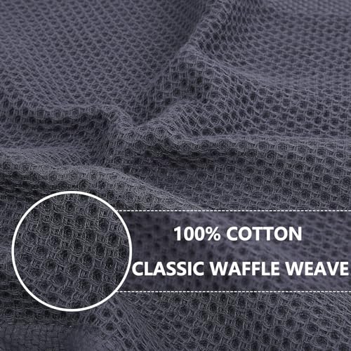 Image of Homaxy 100% Cotton Waffle Weave Kitchen Dish Towels, Ultra Soft Absorbent Quick Drying Cleaning Towel, 13 x 28 Inches, 12-Pack, Mixed Color