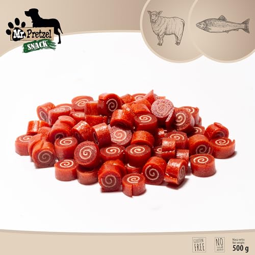 HUNDEKAUSNACK – Lamm-Sushi Mr. Pretzel 500g – Gesunder Premium-Snack für Hunde – Getreidefrei, Hochwertiges Fleisch, Leckerli
