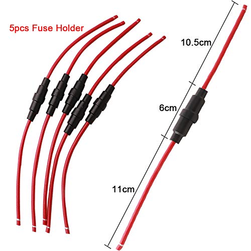 Qitindasen F145 Fularr 125Pcs 6X30Mm Professional Car Fast-Blow Glass Tube Fuse Kit: 100Pcs Quick Blow Glass Tube Fuse + 20Pcs Fuse Seat + 5Pcs Inline Screw Type Fuse Holder thumb #3