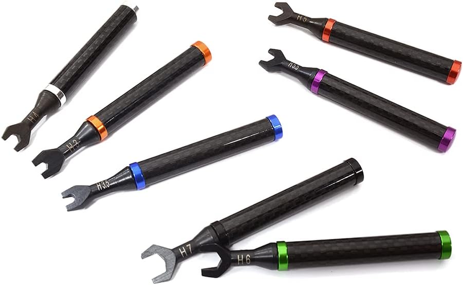 Integy Universal Turnbuckle Wrench Set 7pcs w/Carbon Fiber Handle