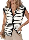 Dokotoo Sweater Vest Women Crochet Tops Womens Sweaters Cap Sleeve Vests for Women Fashion Clothing Fall Sweaters Black Large