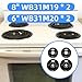 Black Stove Burner Drip Pans Replacement for GE Hotpoint Electric Stove Burner, (2) 8