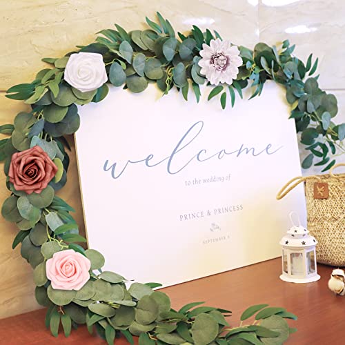 Cewor 5 Pack 5.9Ft Artificial Eucalyptus Garland With Willow Leaves Greenery Garland Faux Silver Dollar Garland For Wedding Centerpiece Party Table Decor Indoor Outdoor Decoration #TOP3