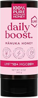 Manuka Honey New Zealand 100% Pure UMF 10+ MGO 261+ Squeezy Honey Raw & Unfiltered Certified Award Winning Silky Smooth Taste & Texture 12 Oz
