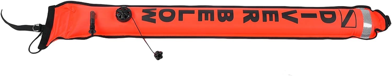 Pilipane 5FT High Visibility Inflatable Scuba Diving SMB Surface Signal Marker Buoy Accessory (Red)