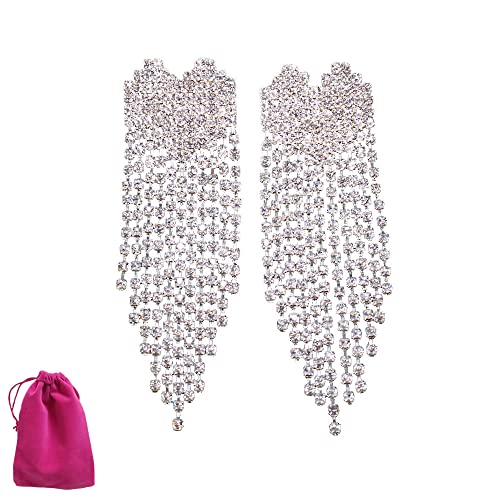Rhinestone Breast Tassels Nipple Cover Bra Pendant Rave Pasties Heart Nipple Cover Sexy Rave Accessories Chest