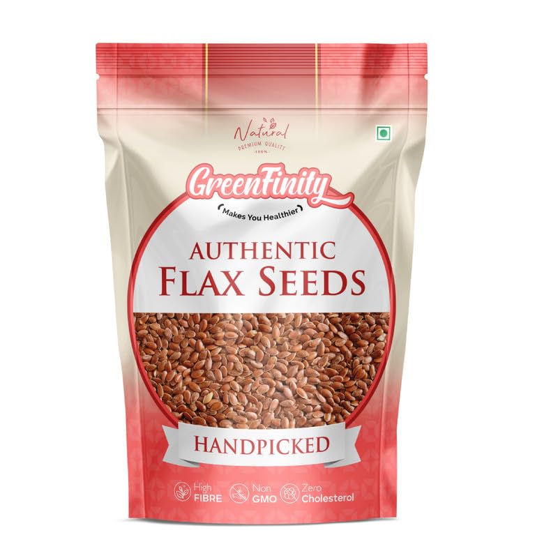 Image of GreenFinity Flax Seeds | Natural, Raw and Healthy Superfood | Rich in Omega-3, Dietary Fibre and Antioxidant | Alsi Beej for Weight Loss, Digestion, Immunity Booster, Smoothies, Baking, Snacks (500g)
