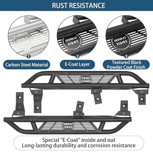 Estribos laterales fuertes para Jeep Wrangler TJ 1997-2006 miniatura 7