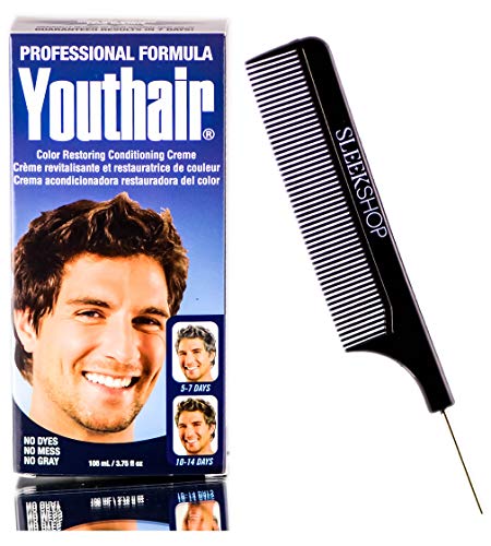YOUTHAIR Creme, No More Gray Hair, Gradually Changes Grey Hair to a More Youthful Color (w/Sleek Comb), Conditioning Super Cream Liquid, Original Formula - 3.75 oz