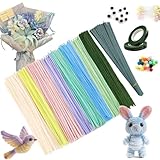 wutdgeg 300 Stück pfeifenputzer zum basteln, pfeifenreiniger, pfeifenreiniger zum basteln, 30 cm lang, geeignet für Floristik und DIY-Tierbasteleien
