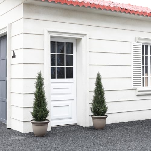 Laiwot 4Ft Artificial Cedar Topiary Trees For Outdoors Potted Fake Cypress Trees Faux Evergreen Plants For Home Porch Decor Set Of 2 thumb #3