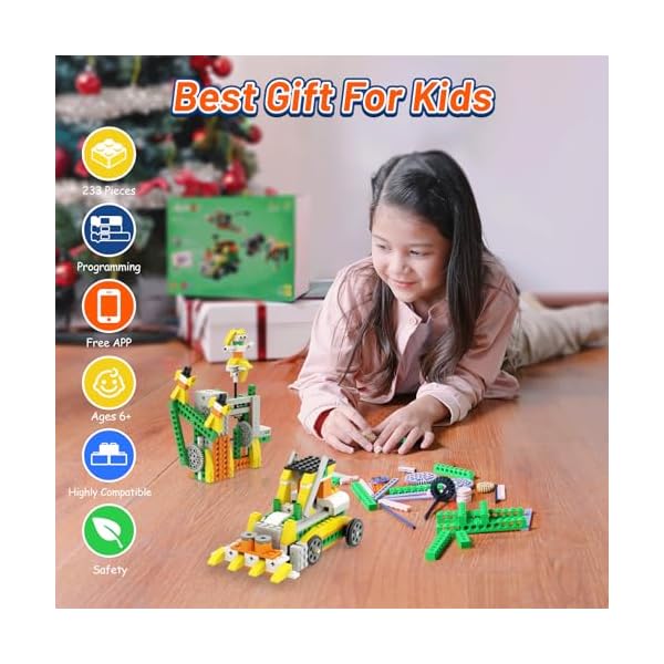 Apitor Robot Building Toys for Kids, 10 in 1 Programmable Remote Control Robot with Powerful Motors & LED Light, STEM Toys for Kids, Coding Toys for Kids, Robot Toys Gift for Kids Boys Girls Ages - Image 7