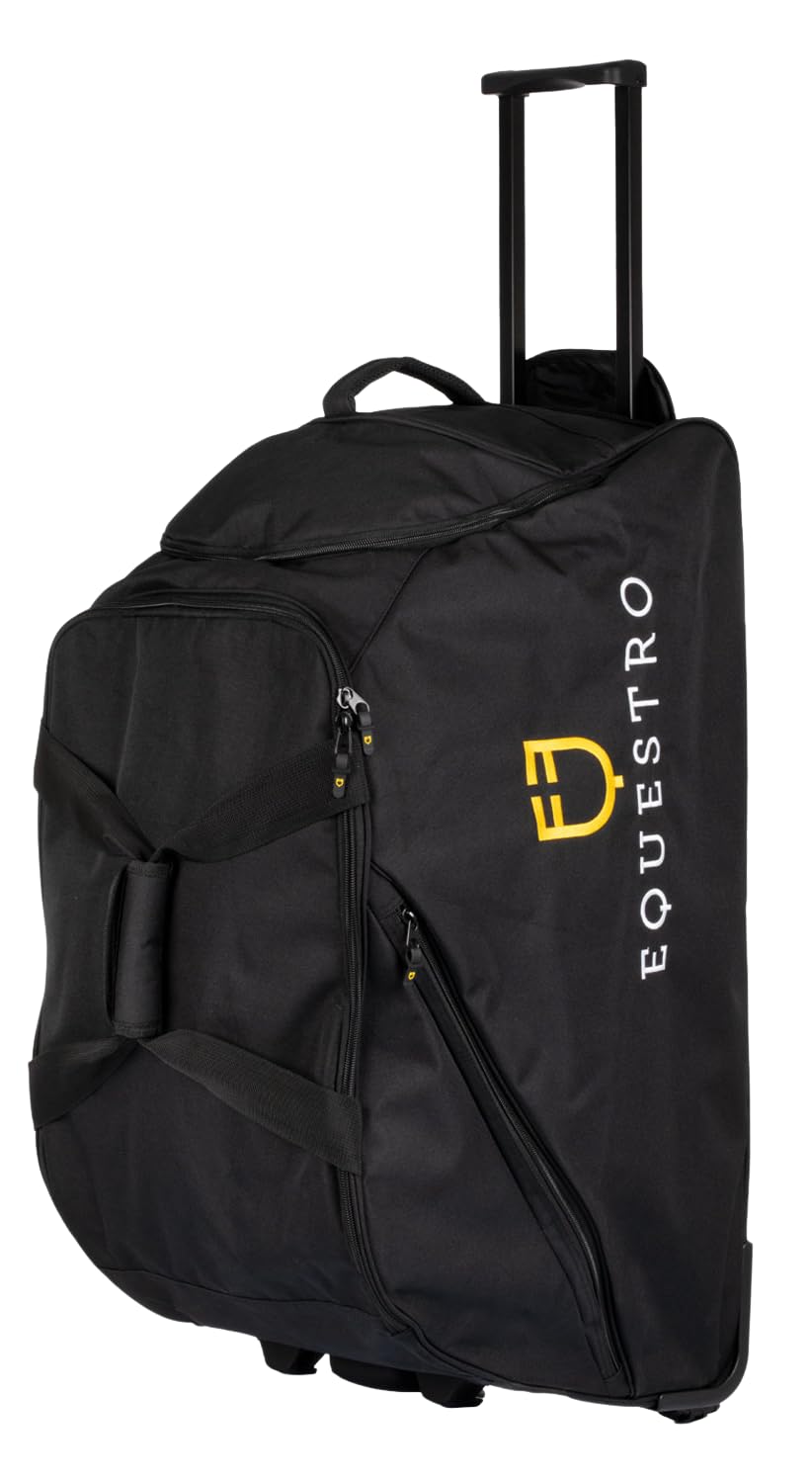 Equestro Borsa Trolley con Logo Ricamato TUN, Nero