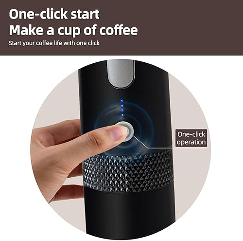Miniatura 3 de Decdeal Cafeteras eléctricas de café expreso, mini cafetera de una sola porción de 6 onzas con taza, preparación automática para camping, viajes,