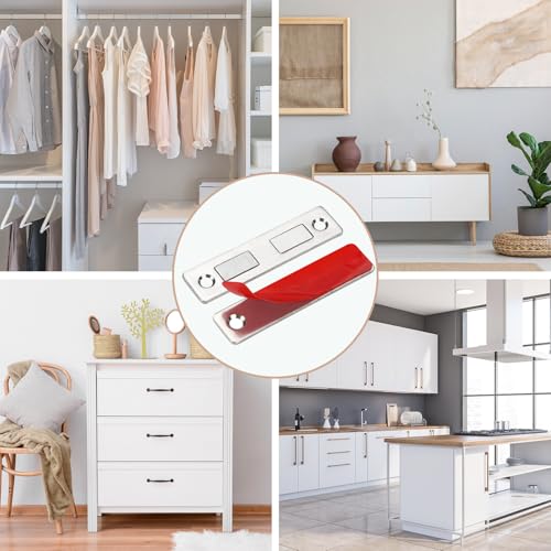 6 Paare Ultra Dünn Türmagnete für Möbel, Magnetschnäpper Stark Türschließer, Selbstklebend Schrankmagnete, Edelstahl Türmagnete, Magnete für Schranktüren, Türmagnete Magnetverschluss für Schränke