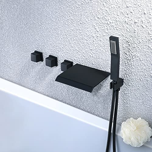 Robinet mitigeur de bain-douche mural cascade avec ensemble de flexibles