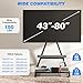 Rfiver Heavy Duty Rolling TV Stand for 43-80 Inch TVs up to 150lbs, Mobile TV Cart on Wheels with Dual Storage Shelves, Outdoor TV Stand with Tilt & Swivel Adjustment for Optimal Viewing Angles