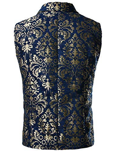 VATPAVE Mens Victorian Double Breasted Vest Gothic Steampunk Waistcoat3