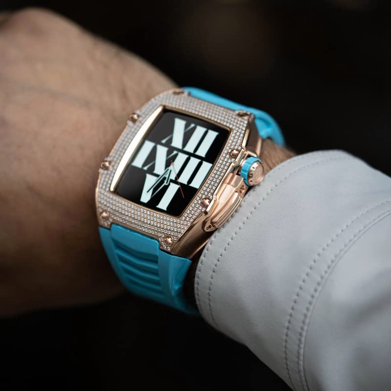 Kit de modification luxe pour Apple Watch en fibre de carbone et acier robuste