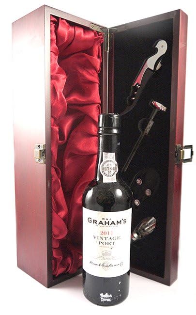 Graham's Vintage Port 2011 (1/2 bottle) in einer mit Seide ausgestatetten Geschenkbox, da zu 4 Weinaccessoires, 1 x 375ml