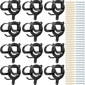 12 Counts Horse Bridle Rack, Bridle Bracket Bridle Hooks with Tubes and Screw, Horse Tack Storage Halter Hanger Metal Bridle Holder for Tack Room,Horse Blanket Rack,Bridle Holder Wall Mount