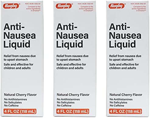 Formula EM Generic for Emetrol Nausea & Upset Stomach Relief Cherry Flavor 4 oz. Bottle Pack of 3 Total 12 oz.