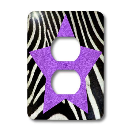 Zèbre Animal Rayures Étoile Violet Style Punk Rockabilly Unique