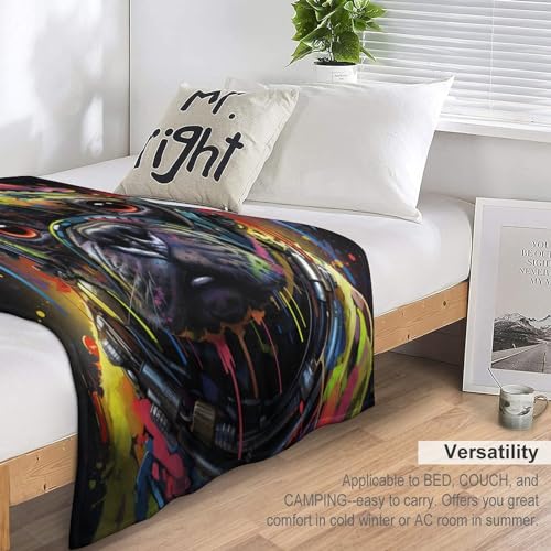 Manta de franela de 180x200 cm mullida con patrón 3D para cama y sofá toda estación 7
