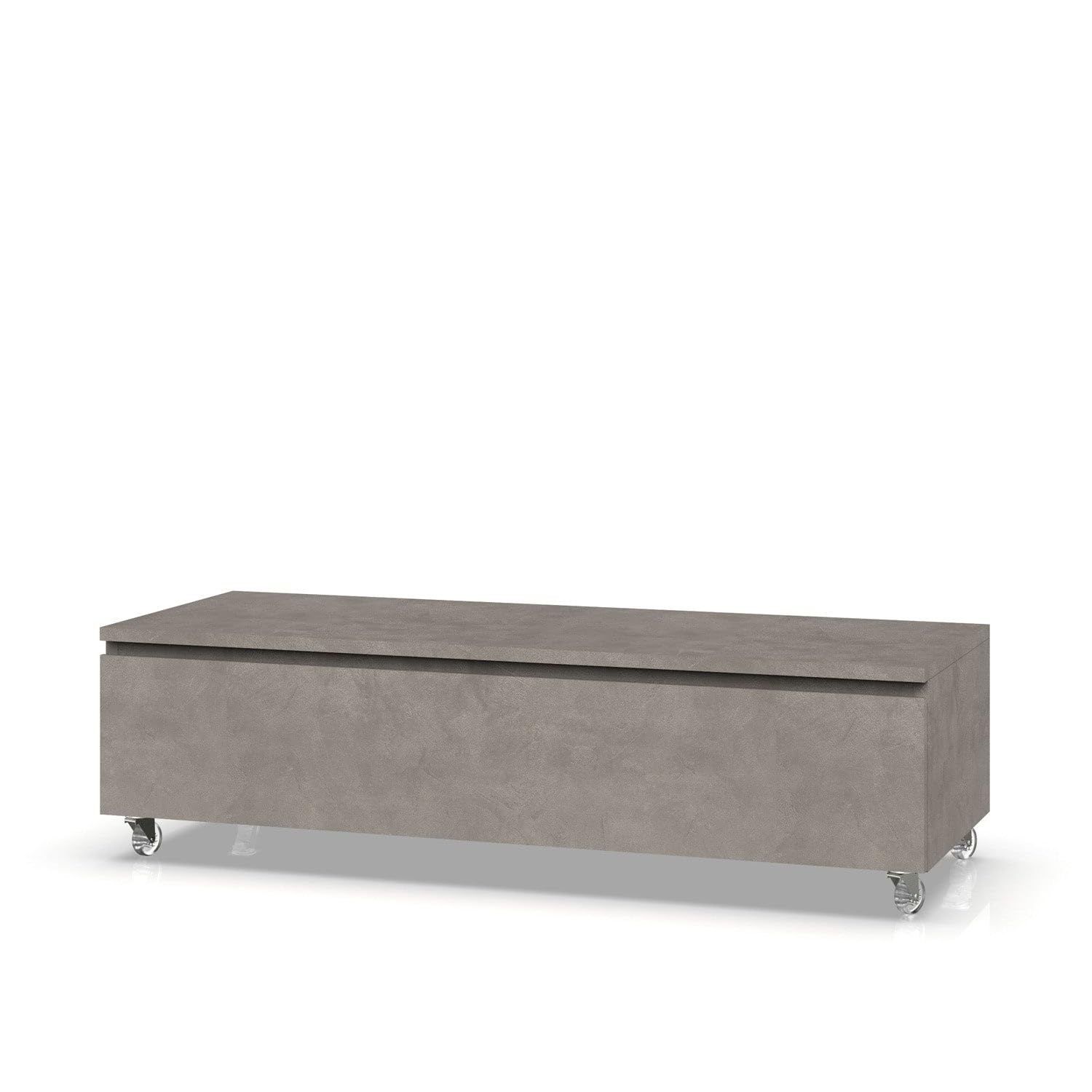 AQA DESIGN accessori casa cassettiera, nr1 cassetto con scorrimento e chiusura soft close, maniglia a gola, nr4 ruote piroettanti, Made in Italy - Bianco - 120x45x32 cm