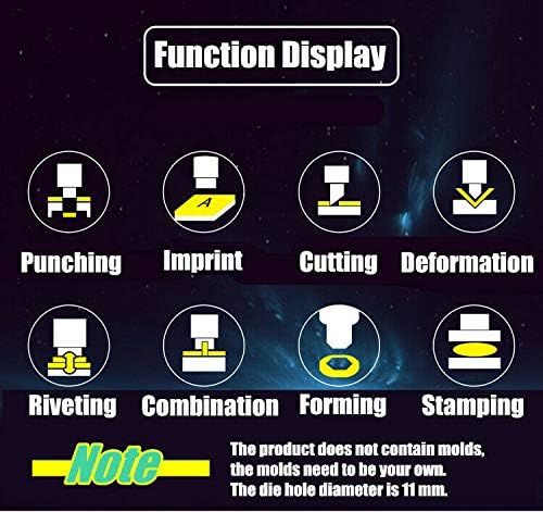 Miniatura 8 de Herramienta de perforación de agujero de cuero, 353 libras, perforadora de agujeros para bricolaje, prensa de impresión en relieve, estampado,