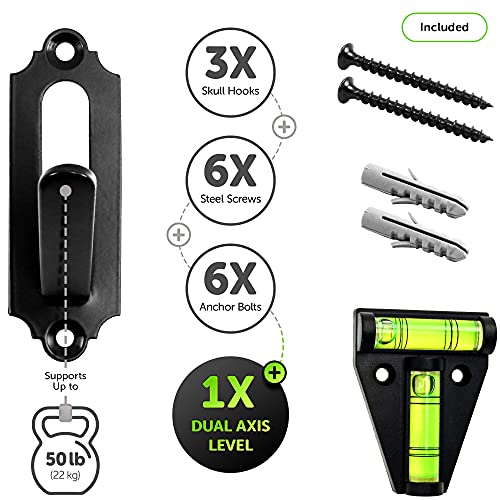 MASANI European Mount Skull Hanger - 3 Pack - for Deer, Mule, Buffalo, Coyote, Small Game Animals -