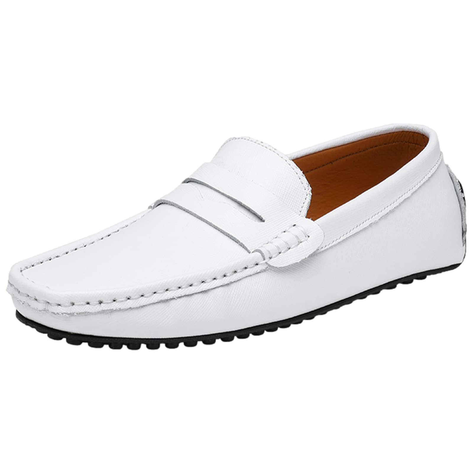 ANUFER Hombres Clásico Mocasines Plana Ponerse Suave Cuero Partido Mocasines Zapatos de Conducción