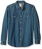 Levi's Men's Standard Barstow Denim Western Snap-Up Shirt, Authentic Stonewash with Tint, Extra...