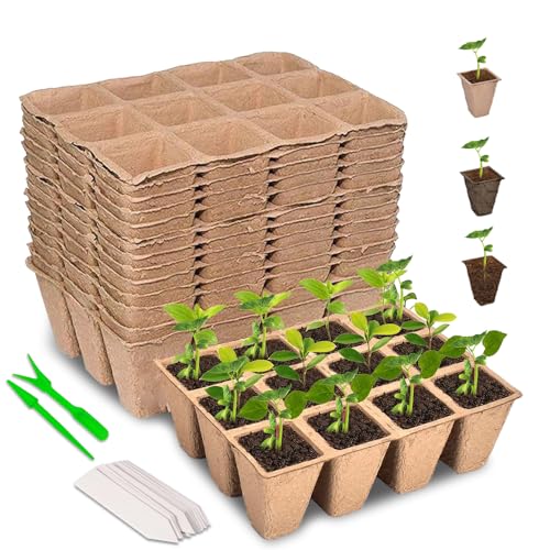 XPJBKC Semenzaio Germinazione, 180 Pezzi 3.5 cm Vasetti per Piantine, Vasi da Semina con Etichette per Piante e Strumento per Il Trapianto, Vasetti per Piantinesemina per Germinazione, Ortaggi, Fiori