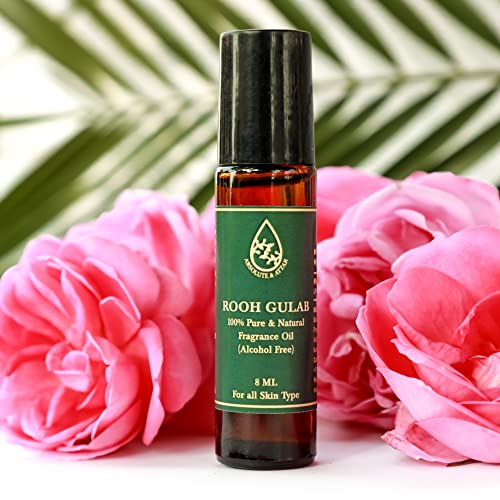 Image of ABSOLUTE & ATTAR 100% Natural Fragrance /Scent Kannauj Attars Rollerball-Roll On Perfume - 8ml (Rooh Gulab)