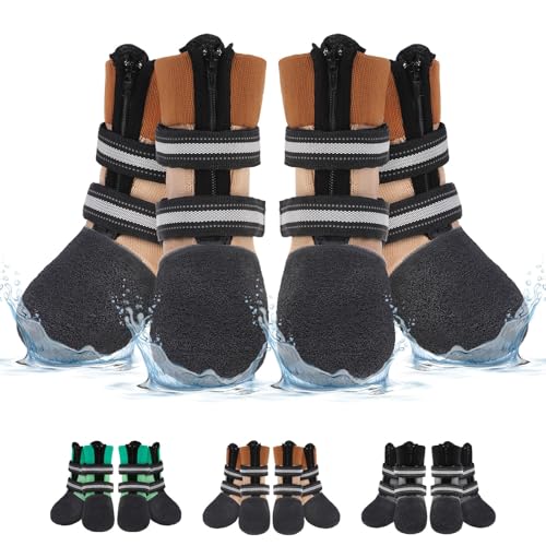 BEAUTYZOO Zipper Waterproof Dog Booties