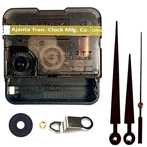 Image of QEWINOX Combo of Ajanta Mfg. Battery Operated Plastic Ticking Wall Clock Movement Machine with Hands (Made in India 100%) (Black 2)