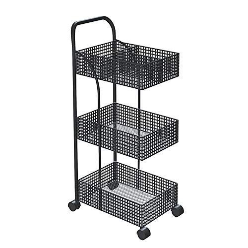 Estante multiusos de 3 niveles con ruedas para cocina, baño, cocina y oficina