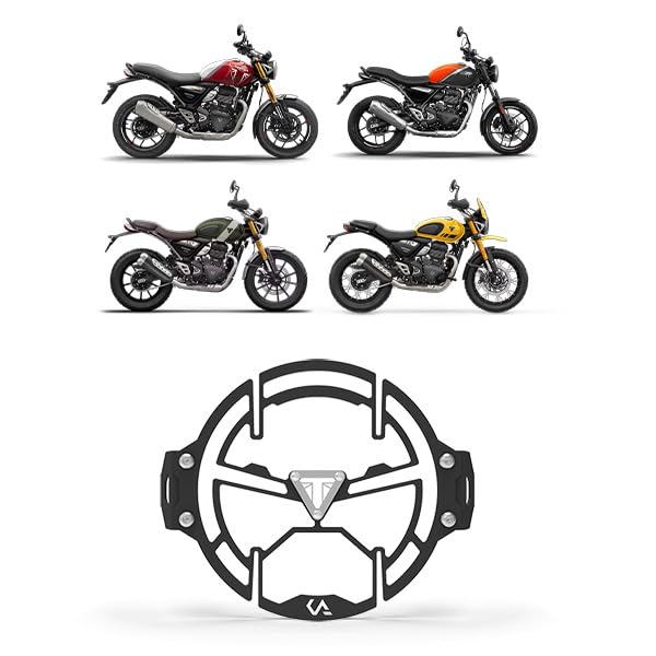 Image of Headlight Guard | Headlight Protector Grill | Guard Compatible with Triumph Speed 400 | speed T4 | Scrambler 400X | Scrambler 400XC (Black, Pack of 1)
