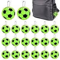 Meanju 20 Stück Reflektoren Anhänger, Reflektierender Fußballanhänger, Schulranzen Fußball Reflektor, Fussball Geschenke Jungen, Sicherheits Reflektor Anhänger für Schultasche Kleidung Rucksack