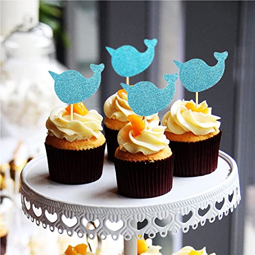 Bymivofun 24 Pezzi Toppers per Torta Narvalo