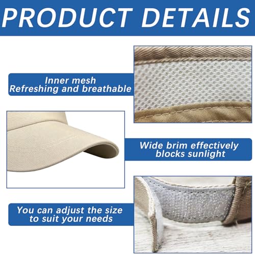 Image of Adjustable Sport Sun Visor Hats Bulk Solid Color Blank Golf Cap Anti Ultraviolet for Beach Tennis Baseball