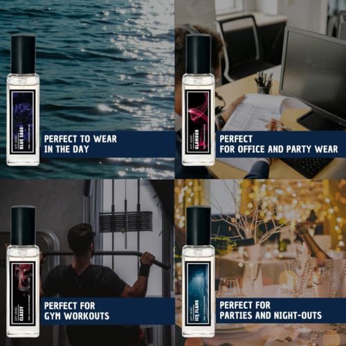 Image of Unisex Perfume Combo | Perfume for Women And Men | 4x20ml | Fresh, Strong & Sweet Premium Fragrance | Blue Sage, Icy Flame, Glamour, Classy