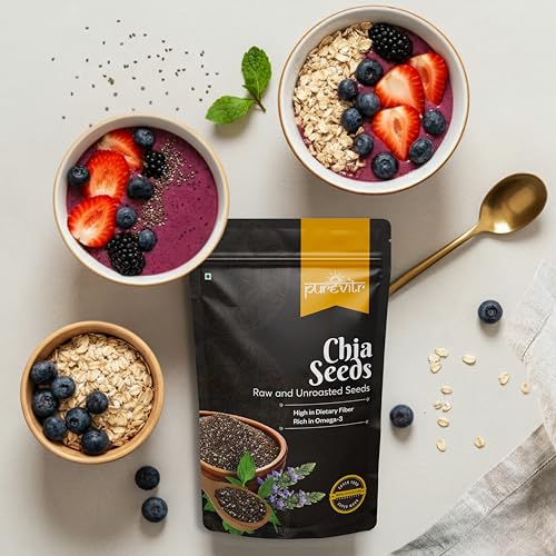 Image of Purevitr Pumpkin Seeds & Chia Seeds Combo | 400g (200g Each) | Nutrient-Dense Superfood | High in Protein, Fiber & Omega-3 | Raw & Natural