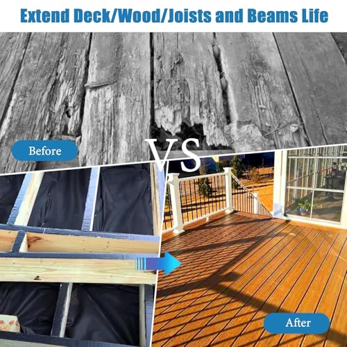 Image of Joist Tape for Decking 2''x50',16 Pack Weather-Resistant Deck Joist Tape,Waterproof Seal Antiseptic Butyl Joists Tape,Self-Adhesive Flashing Joists Tape for Wood Decks Beams Roof