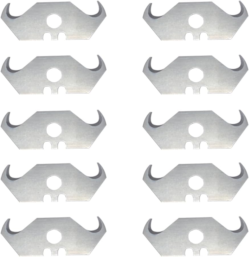 10PCS Heavy Duty Replacement Knife Hook Blade SK5 Steel For Trimming Thick Materials Linoleum Carpet Fabric Cardboard Box Sheet Metal
