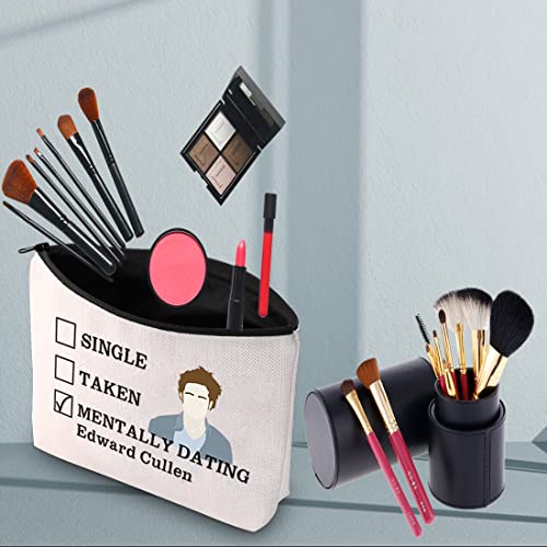 Vampire Movie Lover Makeup Bag Single Taken Mentally Dating Cosmetic Bag Gift for Vampire Girl (Edward Cullen-B) - Image 3
