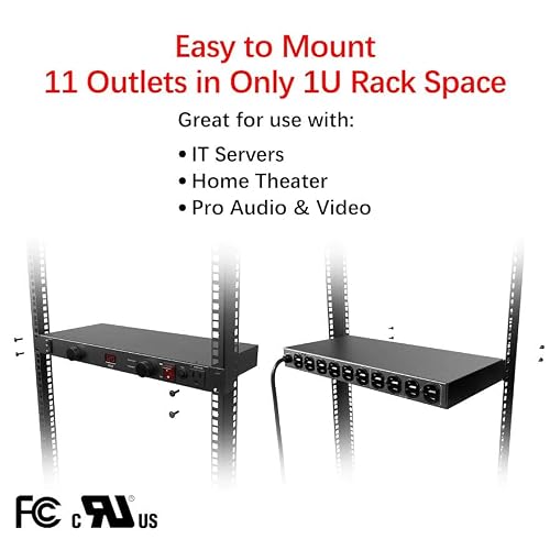 Clear Power 11-Outlet 2160J Rackmount Surge Protector Pdu W/Led Lights & 10Ft Cord, Cppdu511 #TOP3