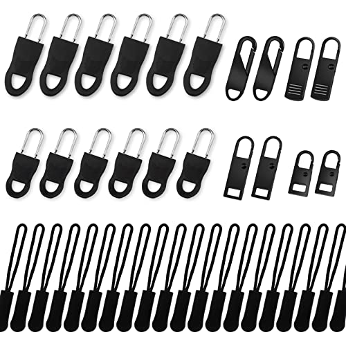 DOITEM - Tirador de Cremallera Paquete de 40 Unidades Repuesto Universal de Cremallera kit de Repuesto Duradero Cremallera de Repuesto para Mochilas Bolsos Chaquetas Botas de Equipaje (7 Estilos) Cover