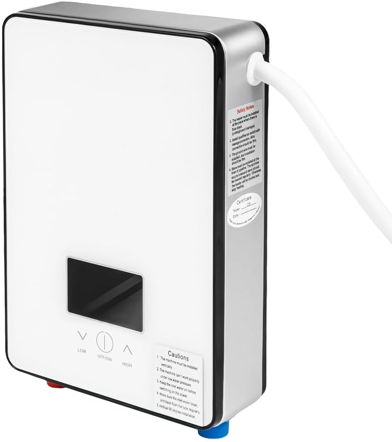 Tankless Electric Water Heater 4500W 110V Instant Hot Water System, High-Flow Point-of-Use Heater with Touch Screen & Shower Head, Wall-Mounted Design with Bottom Connections for Bathroom, RV, Salon